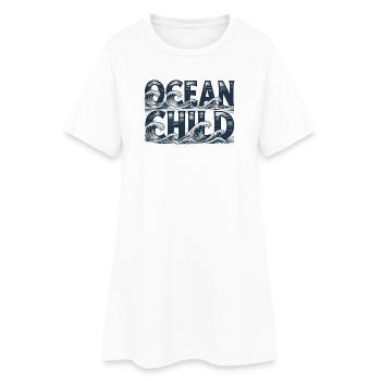 Ocean Child Wave Art - Women’s T-Shirt Dress - white - Front