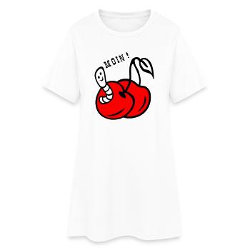Cerises avec ver - Robe T-shirt Femme - blanc - Devant