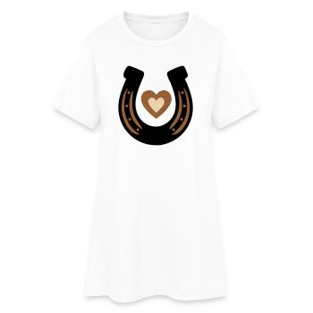 Cœur de fer à cheval Chance équestre - Robe T-shirt Femme - blanc - Devant