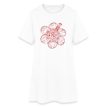 Cadeau de Noël de fleurs d’hibiscus hawaïen, fleurs d’hibiscus - Robe T-shirt Femme - blanc - Devant