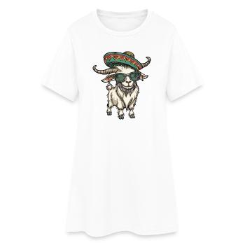 Sombrero comique comique de la chèvre de montagne - Robe T-shirt Femme - blanc - Devant