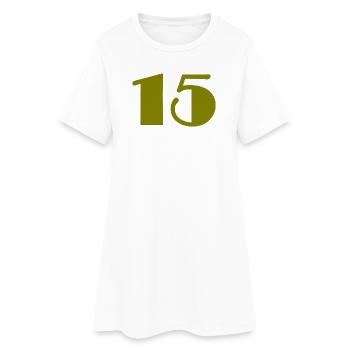 15. 15 JAHRE. 15-JÄHRIGES JUBILÄUM. 15-JÄHRIGES JUBILÄUM. - Frauen T-Shirt-Kleid - Weiß - Vorne