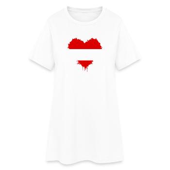 Drapeau d’Autriche Cœur Autriche Cœur Autriche - Robe T-shirt Femme - blanc - Devant