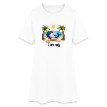 Timmy la baleine au hamac de la plage - Robe T-shirt Femme - blanc - Devant