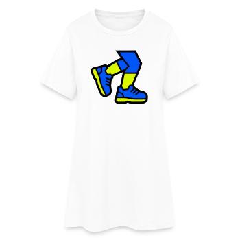 Jogging dynamique des jambes de coureur - Robe T-shirt Femme - blanc - Devant