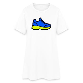 Moderner Laufschuh Sneaker - Frauen T-Shirt-Kleid - Weiß - Vorne