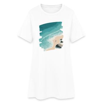 Palmiers de mer de plage - Robe T-shirt Femme - blanc - Devant