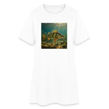 Perchoir sous la lumière du soleil sous l’eau - Robe T-shirt Femme - blanc - Devant
