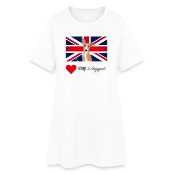 LUVMYWHIPPET (texte noir, Vibrant) - Robe T-shirt Femme - blanc - Devant