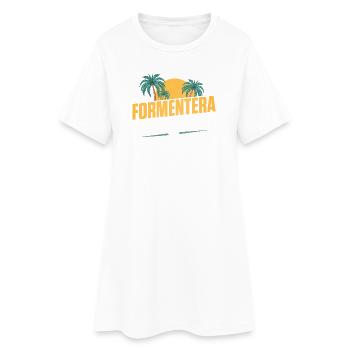 Formentera Party Crew - Frauen T-Shirt-Kleid - Weiß - Vorne