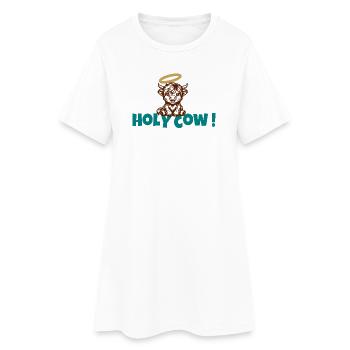 Dessin animé Holy Cow Halo - Robe T-shirt Femme - blanc - Devant