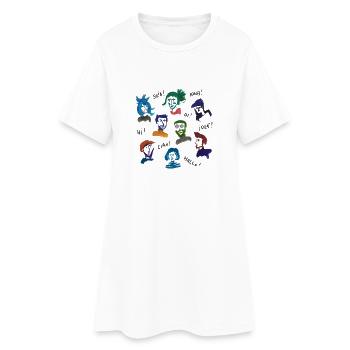 Têtes colorées - Robe T-shirt Femme - blanc - Devant