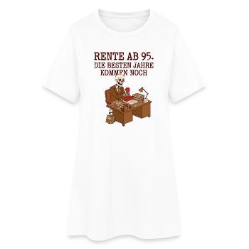 Rente ab 95 - Frauen T-Shirt-Kleid - Weiß - Vorne