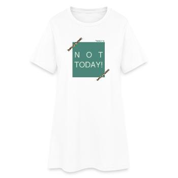 NOT TODAY! Leoparden Akzent - Frauen T-Shirt-Kleid - Weiß - Vorne