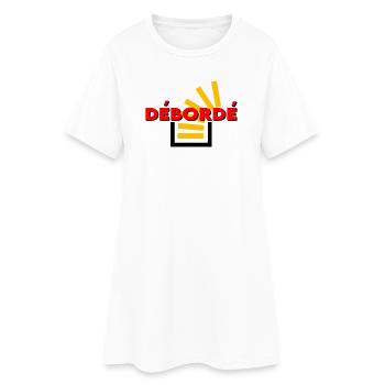Débordé - Robe T-shirt Femme - blanc - Devant