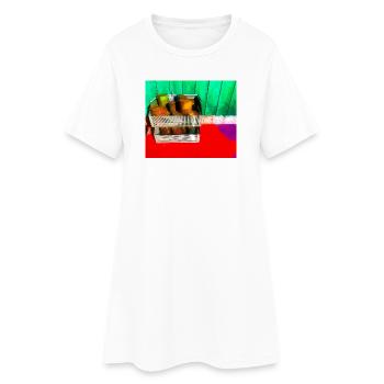 Art de rue en pots de peinture colorés - Robe T-shirt Femme - blanc - Devant