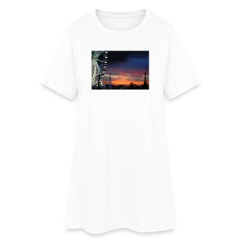 Paris at Sunset Ferris Wheel - Women’s T-Shirt Dress - white - Front