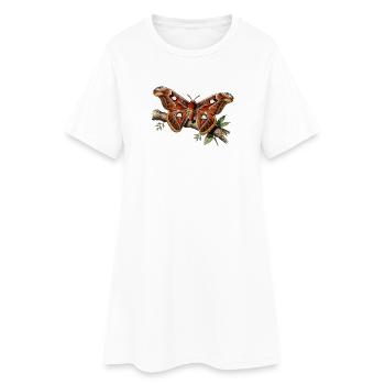 Papillon nocturne Attacus  - Robe T-shirt Femme - blanc - Devant