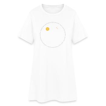 Zitrus Orbit Druck - Frauen T-Shirt-Kleid - Weiß - Vorne