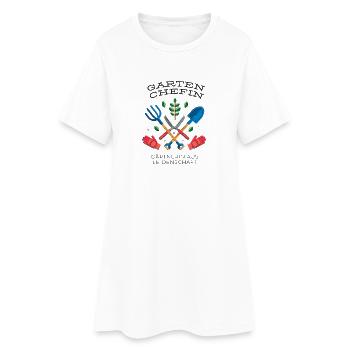 Garten Chefin - Frauen T-Shirt-Kleid - Weiß - Vorne
