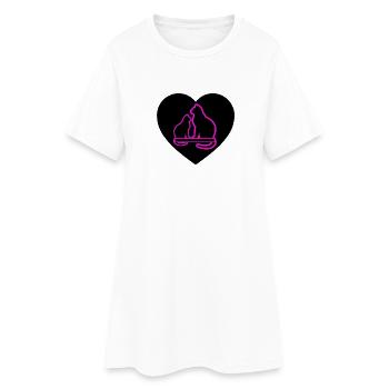 félin - Robe T-shirt Femme - blanc - Devant