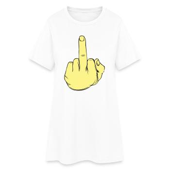 Illustration au doigt puant - Robe T-shirt Femme - blanc - Devant