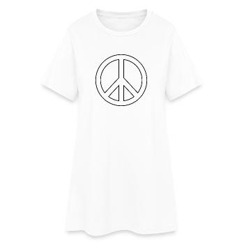 Signe de paix - Robe T-shirt Femme - blanc - Devant