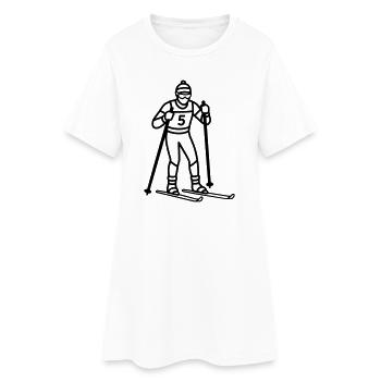 ski de fond - Robe T-shirt Femme - blanc - Devant