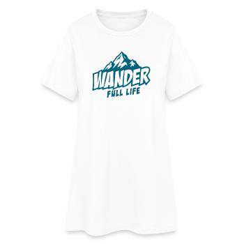 Wanderfull Life - Silhouette de la montagne en randonnée avec jeu de mots - Robe T-shirt Femme - blanc - Devant