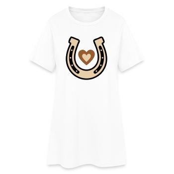 Hufeisen Herz Glücksbringer Reiten - Frauen T-Shirt-Kleid - Weiß - Vorne