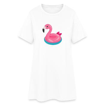 Flotteur de la piscine Flamingo - Robe T-shirt Femme - blanc - Devant