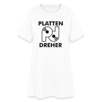 Logo tourneur de plaques avec lettres - Robe T-shirt Femme - blanc - Devant