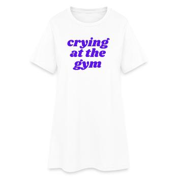 Pleurer à la salle de sport - Robe T-shirt Femme - blanc - Devant