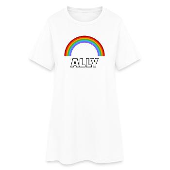 Allié à Rainbow Pride pour l’alliance LGBT - Robe T-shirt Femme - blanc - Devant