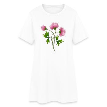 Fleur - Robe T-shirt Femme - blanc - Devant