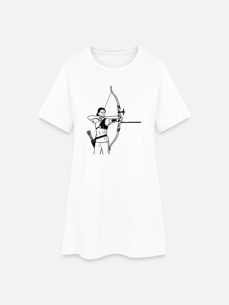 Bogenschießen - Frauen T-Shirt-Kleid - Weiß