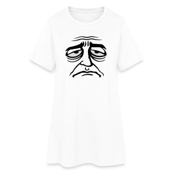 Mürrisches Trauriges Enttäuschtes Gesicht Lustig - Robe T-shirt Femme - blanc - Devant