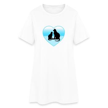 félin - Robe T-shirt Femme - blanc - Devant