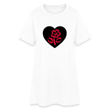 Fleur - Robe T-shirt Femme - blanc - Devant