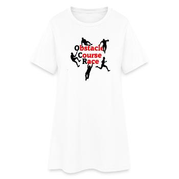Course d’obstacles – Red Impact Design - Robe T-shirt Femme - blanc - Devant