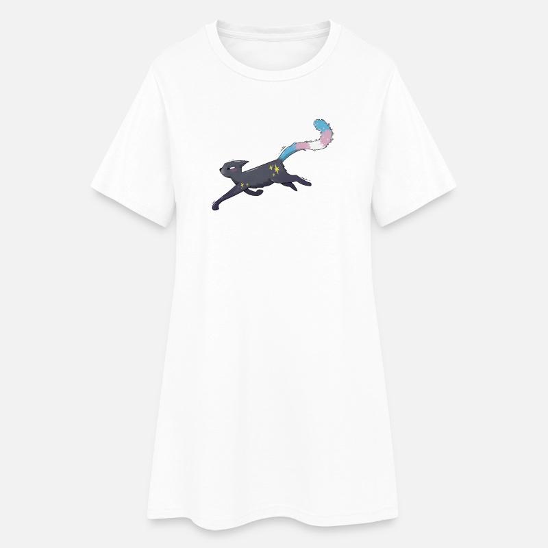 Fierté trans de chat mignon - Robe T-shirt Femme - blanc