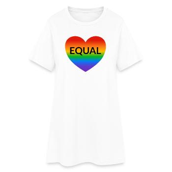 Fierté Arc-en-ciel au cœur égal - Robe T-shirt Femme - blanc - Devant