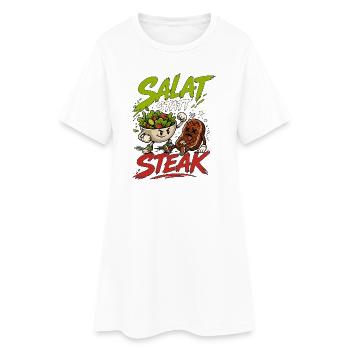 Salade au lieu de steak - Logo végétarien végan drôle - Robe T-shirt Femme - blanc - Devant
