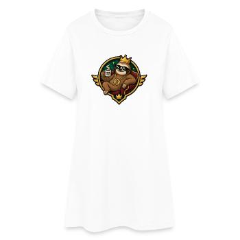 Königlicher Chiller-Sloth mit Kaffee - Frauen T-Shirt-Kleid - Weiß - Vorne