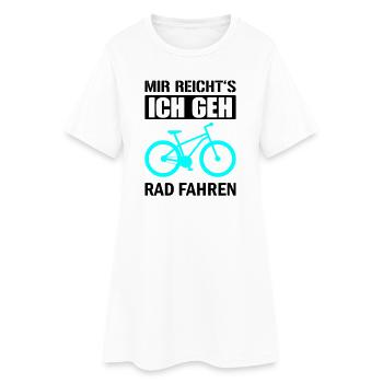 Cyanes Fahrrad Silhouette - Frauen T-Shirt-Kleid - Weiß - Vorne