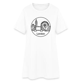 Londres - Robe T-shirt Femme - blanc - Devant