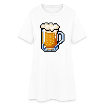 Bierglas Pixel Art – Retro Bier Design - Frauen T-Shirt-Kleid - Weiß - Vorne