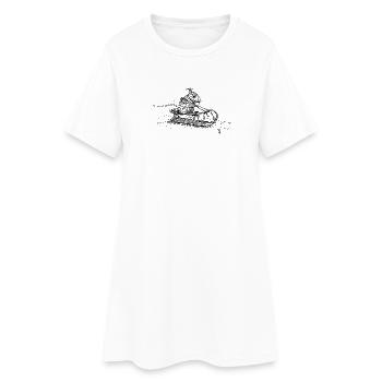 Schlitten - Frauen T-Shirt-Kleid - Weiß - Vorne