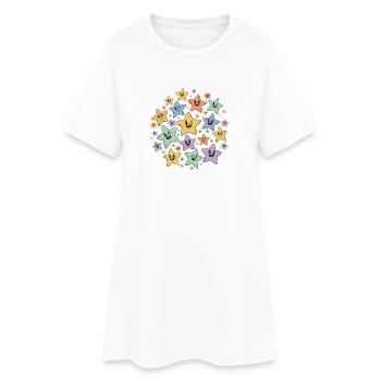 Explosion d’Étoile Colorée - Robe T-shirt Femme - blanc - Devant