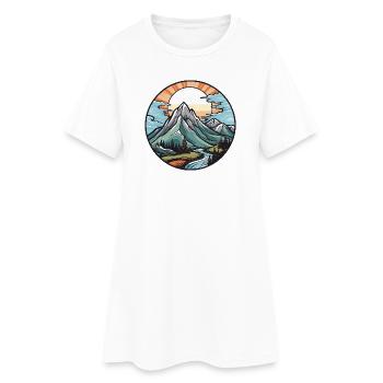 Paysage montagneux - Robe T-shirt Femme - blanc - Devant